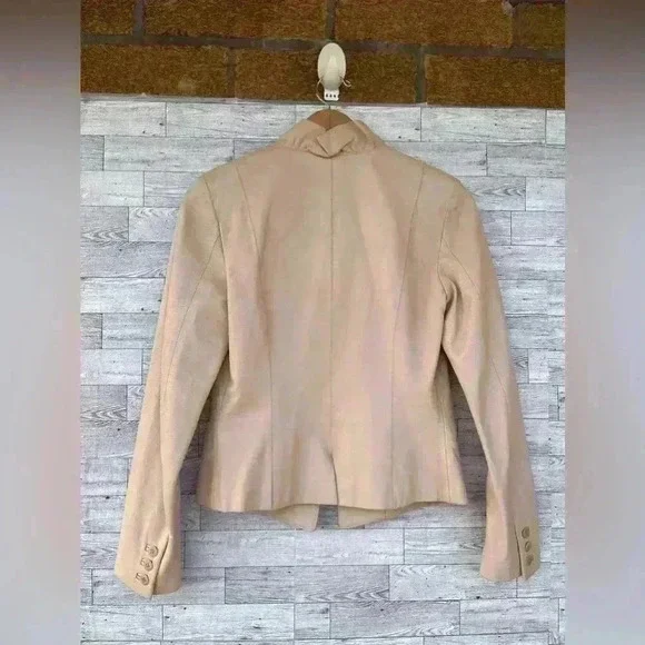 MaxMara leather jacket ruffle collar size 4